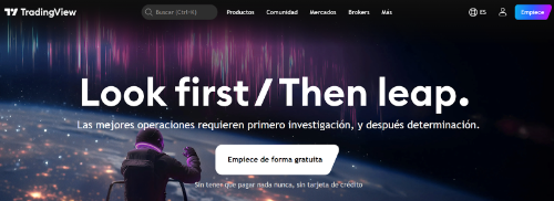nterfaz principal de TradingView, una plataforma de análisis financiero